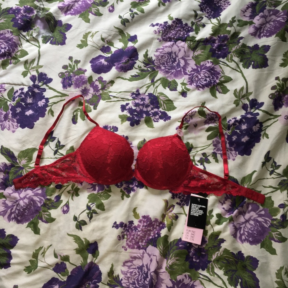 Red Lace Lingerie Bra